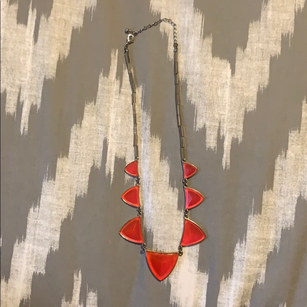 Coral and gold statement necklace
